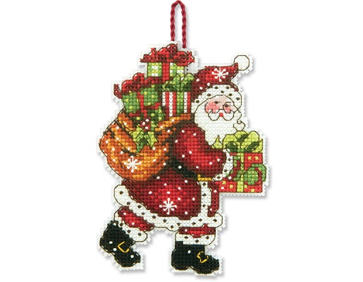 Santa with Bag Ornament (08912)
