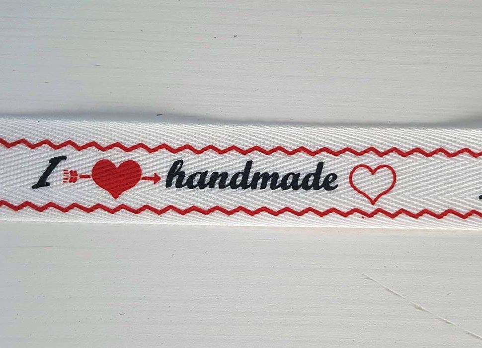 Dekoratyvinė juostelė "I love handmade"