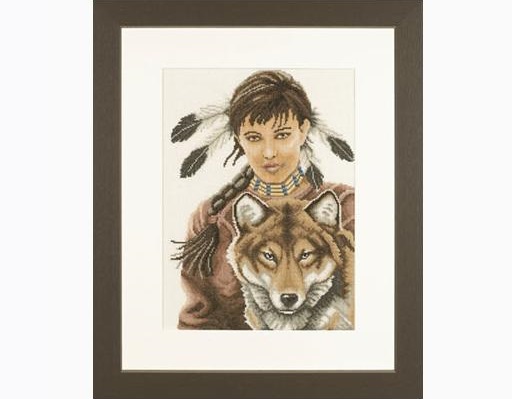 Lanarte 35069 Indian Girl with Wolf